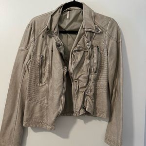 Free people leather jacket *not real leather*